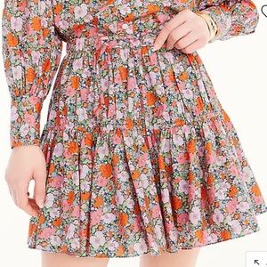 J. Crew liberty floral cotton tiered skirt